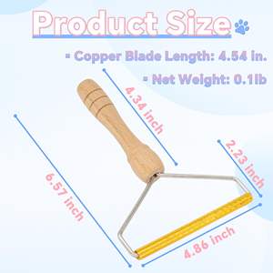 Huisdierharen verwijderaar van hoge kwaliteit, pluizenreiniger, honden- en kattenharen verwijderaar, draagbare tapijtschraper, metalen huisdierharen verwijderaar - Product Image 3