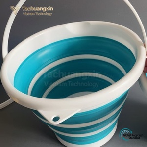 Portable <b>folding</b> water <b>bucket</b>, silicone plastic, children's outdoor travel fishing <b>bucket</b>, household water storage <b>bucket</b> - Product Image 3