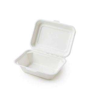 Contenant alimentaire jetable compostable en bagasse de canne à sucre, personnalisable et compatible micro-ondes, pour plats à emporter avec couvercles - Product Image 1