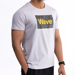 เสื้อยืดคอกลมแขนสั้นผ้าฝ้ายลำลองพิมพ์ลายตัวอักษรสำหรับผู้ชาย - Product Image 3
