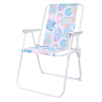 Chaise de printemps de plage haute portable de haute qualité et confortable, chaise de plage multi-motifs en tissu pliant et chaise de camping