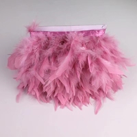 Garnitures en plumes de dinde moelleuses en gros, tissu en dentelle Chandelle teint, pour costumes, robes, artisanat, fêtes, franges évasées en plumes de dinde