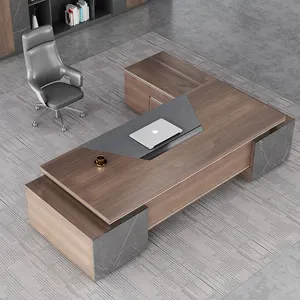 Grosir Furnitur Kantor Mewah Ceo Meja Kantor Desain Modern Manajer Meja Kantor