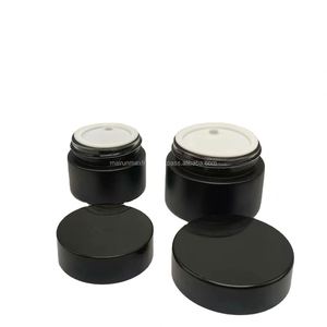 USA Mairun Vente en Gros 0.5oz 1oz 2oz 50ml Emballage Cosmétique PET Noir Brillant Imprimé Personnalisé 50ml Pots en Plastique avec Couvercles à Vis - Product Image 1