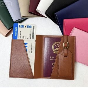 10 Colors Available Pu Leather Passport Holder Luggage Tag Travel <b>Gift</b> Set for Business & Leisure - Product Image 1