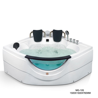 Baignoire balnéo de luxe en acrylique blanc, autoportante, avec massage et bain à bulles relaxant pour hôtel, complexe hôtelier et salle de bain à domicile