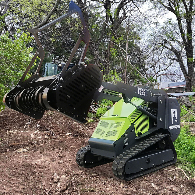 Famous Brand in China Mini Forestry Mulcher Walk Behind Track Skid Steer Loader Diesel Kubota Engine 25hp Tree Mulcher Machine