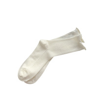 Chaussettes mi-mollet amples en tricot absorbant la transpiration pour femme, à bord roulé ; Chaussettes de maternité respirantes en coton maillé