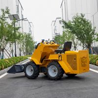 Mini Skid Steer Loader Spot Factory, Wheel Loader Kecil dengan Backhoe, Garansi 1 Tahun, Diesel Skid Steer Loader