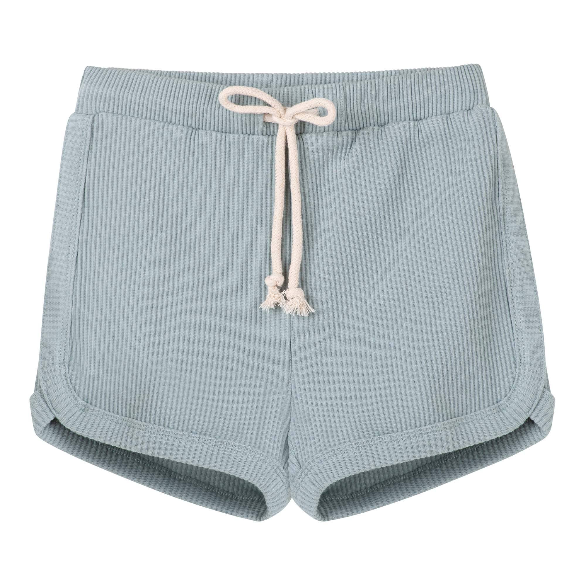 High Quality Custom Summer Kids Rib Knit Shorts Sets Clothing