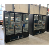 Réfrigérateur Commercial Vitré Vertical à 2, 3, 4 ou 6 Portes pour Boissons, Type Congélateur-Réfrigérateur Présentoir de Magasin