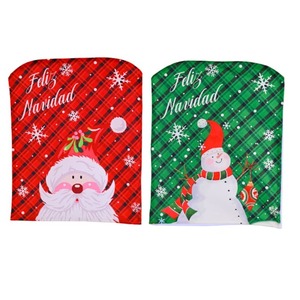 ผ้าโพลีเอสเตอร์ลายสก๊อตและซานต้าสีแดงหรือสีเขียวขนาด45ซม. X 55ซม. ที่คลุมเก้าอี้สำหรับตกแต่งบ้านเทศกาลคริสต์มาส - Product Image 5