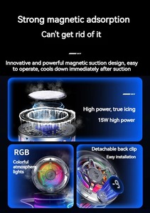 Enfriador Universal <span class=keywords><strong>para</strong></span> Teléfono <span class=keywords><strong>para</strong></span> Juegos, Ventilador de Refrigeración Magnético con Semiconductor, Pantalla Digital y Luces RGB - Product Image 6