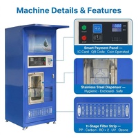 Máquina Expendedora de Agua de Alta Capacidad, 150L, Bomba de Filtración RO, 125L/Hora, Dispensador de Agua Automático de Autoservicio para Áreas Públicas