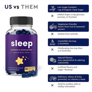 Gommes à la mélatonine OEM pour adultes Supplément de sommeil à base de plantes pour favoriser la relaxation et favoriser un sommeil de qualité - Product Image 6