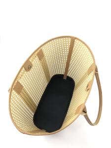 Sac fourre-tout rétro en rotin portable avec deux poignées, imperméable et réutilisable pour femmes, filles, plage, natation, extérieur, voyage, shopping - Product Image 3