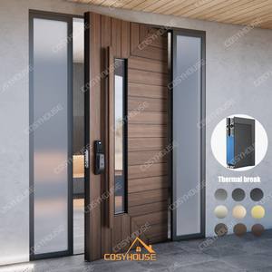 Puerta Pivotante de Entrada Moderna y Lujosa de Aluminio para Exteriores, Puerta de Entrada Personalizada para Villas Grandes - Product Image 6