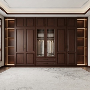 Armoire autoportante en placage de teck de style chinois, grande capacité de rangement, construction durable, mobilier de <span class=keywords><strong>chambre</strong></span> moderne - Product Image 4