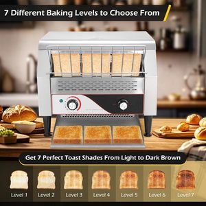 <span class=keywords><strong>Grille</strong></span>-<span class=keywords><strong>pain</strong></span> à bande transporteuse commercial en acier inoxydable robuste 2600W TT-450 pour bagels, croissants et sandwichs, idéal pour restaurants et boulangeries - Product Image 4
