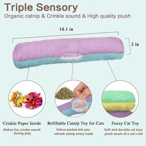 Jouet à mâcher moderne résistant aux morsures de chat avec sifflet et fonction interactive - Jouet en fourrure douce pour caresser - Livraison rapide - Product Image 2