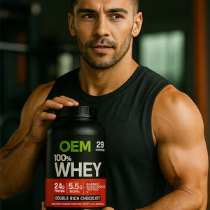 チョコレートフレーバープレワークアウトホエイプロテインパウダーOEMプライベートラベル - Product Image 2