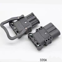 Connecteur industriel mâle-femelle pour chariot élévateur, 80A 160A 320A, batterie électrique, borne en cuivre plaqué argent, prise noire