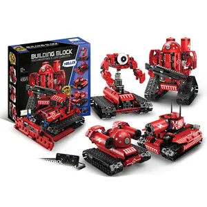 495 पीसी एपीपी प्रोग्रामिंग रिमोट कंट्रोल रोबोट खिलौना 5 इन 1 आरसी कार बिल्डिंग ब्लॉक एसटीईएम खिलौना आरसी रोबोट इंजीनियरिंग बिल्डिंग ईंटें किट
