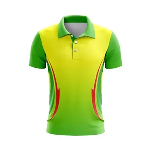 Conception personnalisée de haute qualité imprimé par sublimation polyester spandex extensible à séchage rapide polo de golf de tennis à manches courtes pour hommes t-shirts