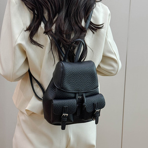 <span class=keywords><strong>Sac</strong></span> à dos personnalisable avec logo, Nouveauté 2026, en cuir PU grainé de qualité supérieure avec cordon de serrage et bretelles réglables - Product Image 2