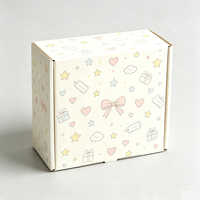Boîte pliante carrée en carton ondulé kraft imprimé en couleur avec logo personnalisé, pelliculage mat, pour emballage cadeau et expédition par courrier aérien