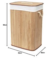 Panier à linge en toile pliable personnalisé détachable avec couvercle en bambou pour vêtements sales