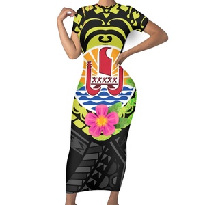 Armoiries nationales de la <span class=keywords><strong>Polynésie</strong></span> française Impression Robes Moulantes Femmes Sexy <span class=keywords><strong>Tahiti</strong></span> Logo Robe D'été Personnalisée Pour La Fête De Bal - Product Image 5