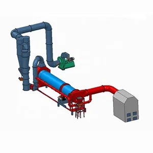 Séchoir à copeaux de bois à tambour rotatif de bonne qualité 2.5 t/h pour la fabrication de granulés