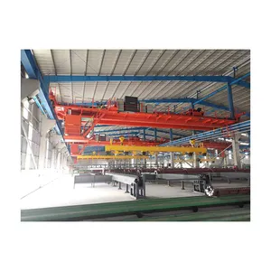 QD type double girder 50/15 ton overhead crane with trolley winch used in steel plant