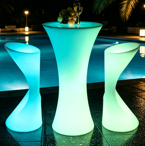 Muebles Personalizados, Mesa de Cóctel Luminosa para Exteriores, Colorida, con Control Remoto, Mesas de Bar LED RGB, Muebles LED Iluminados - Product Image 6