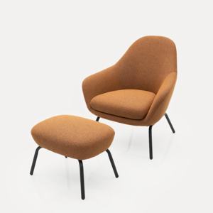 Modern Design Lounge Chair with Footrest Metal Frame Linen Fabric Leisure Chair <strong>Armchair</strong> for Living Room Hotel Bedroom <strong>Rest</strong> - Product Image 4