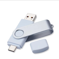 Flash Drive USB Mobile OTG Tipe-C 3.0/2.0 Kecepatan Tinggi 128GB Baru Bisnis U DISK 32GB 8GB Flash Drive USB Logam untuk Komputer