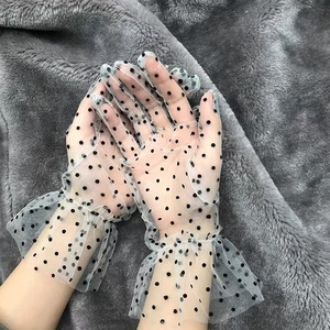 Gants ultra-fins en tulle à pois, transparents, en dentelle, courts, en maille respirante, pour mariage, fête, protection UV - Product Image 4