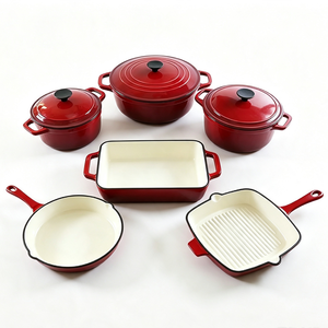 Set di Pentole Antiaderenti <span class=keywords><strong>6</strong></span> <span class=keywords><strong>Pezzi</strong></span>, Set da Cucina in Ghisa Smaltata, Pentola in Ghisa, Ollas De Cocina - Product Image 1