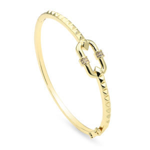 Ultimo 18K oro placcato in ottone gioielli <span class=keywords><strong>U</strong></span> a forma di ferro di cavallo fibbia zircone braccialetto alla moda per le donne bracciale - Product Image 4