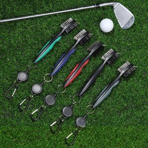 Brosse de nettoyage pour club de golf en plastique imperméable double face pour putter et wedge de golf et nettoyage de balles de golf avec <span class=keywords><strong>mousqueton</strong></span> rétractable - Product Image 6