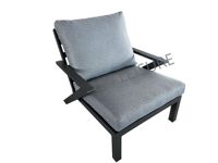 Ensemble de canapés d'extérieur en aluminium en forme de L moderne pour appartement, villa, salon, hôtel ou hall - Écologique, durable et lavable
