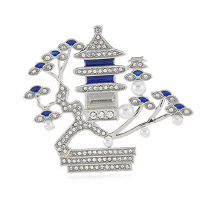 Nuevo Broche de Perlas con Diseño de Pabellón y <span class=keywords><strong>Terraza</strong></span> al Estilo Chino, Borla con Diseño de Nicho de Estilo Chino, Accesorio <span class=keywords><strong>para</strong></span> Hanfu y Cheongsam - Product Image 5