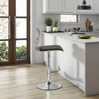 Tabourets de bar au design moderne avec dossier réglable en cuir PU, fonction pivotante, base en métal - Chaises hautes à usage commercial