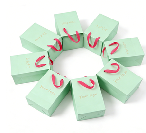 Sacs en papier kraft pliables de petite taille, avec impression personnalisée, style classique, poignée plate, sacs alimentaires pour restaurants, pour utilisation en supermarché, avec logo - Product Image 3