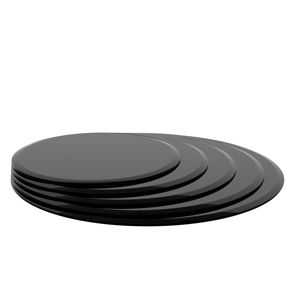 Dessus de table à thé en verre trempé de style scandinave DB 28 pouces 3/8 pouces d'épaisseur en verre noir biseauté poli bord ferme Design - Product Image 3