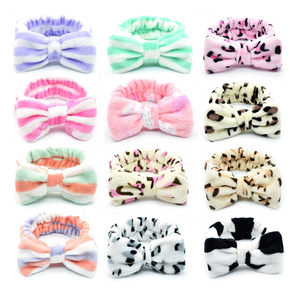 Nouveaux accessoires pour cheveux SongMay, <span class=keywords><strong>turban</strong></span> en polaire douce, nœud papillon, bandeaux pour le maquillage, bandeau de <span class=keywords><strong>bain</strong></span> pour femmes, cosmétique et spa facial - Product Image 2