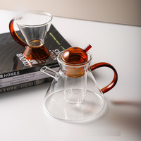 Grosir Set Pot kopi teh kaca desain sederhana Modern dengan pola bunga buah buatan Tiongkok kemasan kotak warna
