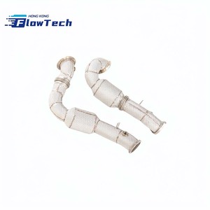 Downpipe FlowTech de haute qualité en acier inoxydable SS304 avec bouclier thermique pour BMW 730i 740i F01 F02 N54 3.0T – Échappement performance à fixation directe - Product Image 2