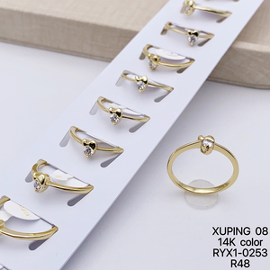 Anello da Donna XUPING all'Ingrosso, Sottile, Placcato Oro 14K, con Zirconia Cubica Sintetica, per Fidanzamento e Matrimonio - Product Image 4